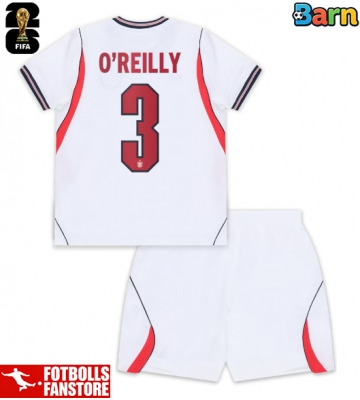 England Nico O'Reilly #3 Hemmatröja Barn VM 2026 Kortärmad (+ Korta byxor)